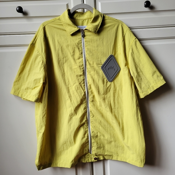 A-Cold-Wall ACW Surface Nylon Overshirt Cadimum Full Zip Short Sleeve - Picture 3 of 15